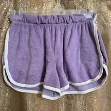 PINK - Victoria's Secret  Lavender Purple Terry Cloth Varsity Booty Lounge Shorts XS