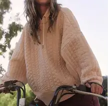 FP Movement Peach Sprint To The Finish Distressed Gorpcore Oversized Quilted Hoo