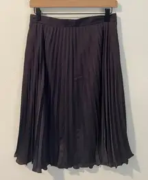 Ann Taylor Purple Satin‎ Pleated A-Line Midi Skirt Size 4 NWT