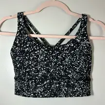 Lululemon Energy Bra Sz:8 Mini Splatter White Black NWOT
