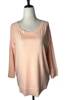 Lilla P‎ Shirt Women Medium Pink Knit Curved Hem Bell Tee Athleisure Outdoor NWT