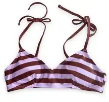 Aerie  | Women’s Scoop Neck Striped Tie Bikini Top Size Small