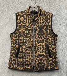 Racheal Quilted Vest Jacket Cheetah Leopard Print Outdoor Travel Mob Wife Size M