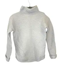 Johnston & Murphy Wool Blend Mock Neck Sweater White Textured Minimalist S