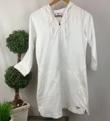 Speedo White Zip Up Athleisure Swim Cover Hoody Dress S