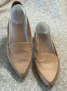 J Crew Edie Nude‎ Peach Leather Loafers Size 9