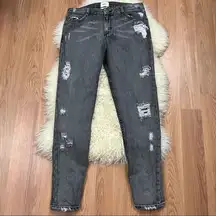 RVCA Gray Wash Distressed High Rise Skinny Jeans 26