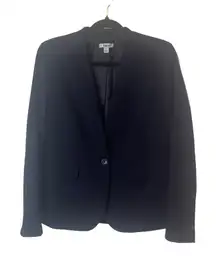 Bar III Size 4 Navy Blue Career Wear Office Viscose‎ Blend One Button Blazer