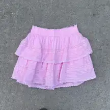 Day + Moon Pink Ruffled Mini Skirt - size Small