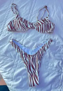 SheIn Zebra Print Bikini Set