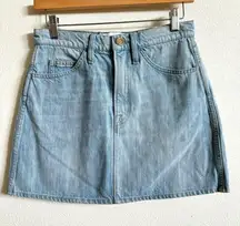 Frame Light Blue "Turin" Denim Le Italien Mini Skirt Women's 24