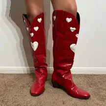Red Heart Cowgirl Boots Sz 43