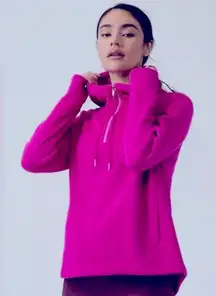 Athleta Cozy Karma 1/4 Zip Hoodie Women's‎ XS Electric Fuchsia Thumbholes Comfy