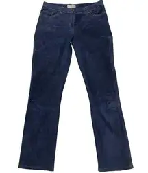 Isaac Mizrahi for Target Navy Blue Suede Leather Jeans Pants Size 4