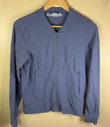Athleta Womens Bomber‎ Jacket Size Small Periwinkle Activewear Outdoor Full Zip