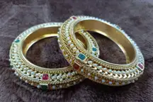Bollywood Style Gold Plated Pearl Bangles Indian Kada Bracelet Bangles Jewelry
