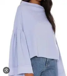 Free People Bunny Tee Textured Belle Sleeve Top