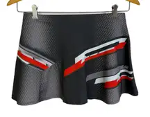Lucky In Love Tech It Out Skirt Womens Size Small Grey Diamond Stripe Sport