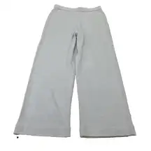 ST JOHN Santana Knit Wide Leg Pants Womens 10 Silver Gray Minimalist Luxury