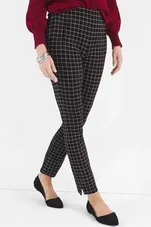 Chico’s Size 14(2.5) ponte’ knit ankle window pane plaid pants.