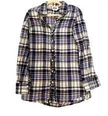 Super Comfy! Girl Krazy Flannel Button Down Long Sleeve Top / Women’s Size Small