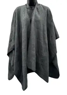 Woolrich Gray‎ Blanket Shawl Poncho Wrap One Size Warm Comfy Soft Cozy