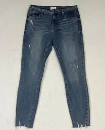 Pistola Womens Cropped Raw Hem Denim Jeans Distressed Size 28