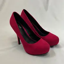 mix no. 6  hot pink stiletto suede pumps