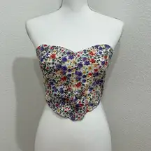 LA Hearts Pacsun Floral Corset crop top size small