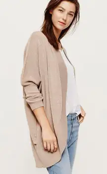 Lou & grey NWT  For Loft Cocoon Cardigan Sweater Tan Medium