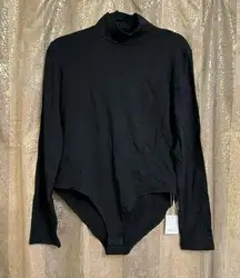 Mangopop Black Mock Turtle Neck Long Sleeve Bodysuit XL NWT