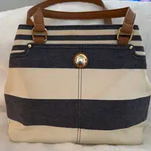 Tommy Hilfiger Blue and Cream Shoulder Bag