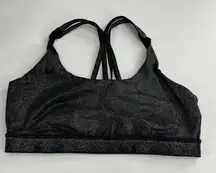 Lululemon energy sports bra black shine foil sz 12