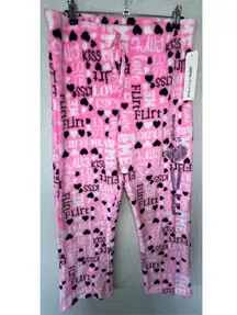NWT Em&Alphie Pink Soft Valentines Graphic Pajama Pants With Sequins