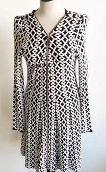 INC V Neck Long Sleeve Zipper Sweater Dress