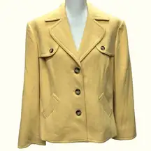 EVAN-PICONE Butter Yellow‎ Short Pea Coat / Jacket With Stretch Women's Size 16