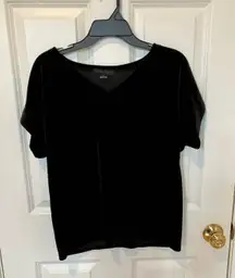 Black Velvet Short Sleeve Top, Medium