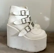 Démonia SWING 105 WHITE MATTE ANKLE BOOT 5.5" PLATFORM white grudge emo size 10?