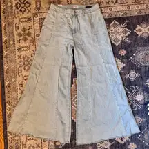 NO END Denim Wide Leg Light Wash Stripes USA Made Women’s Size 28