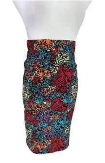 New Without Tags Womens Lularoe Multicolored Cassie Pencil Skirt - Sz XS