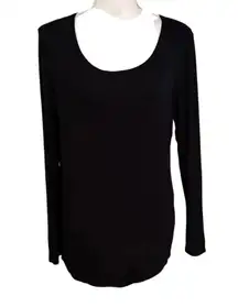 Bryn Walker Size M Long Sleeve Micro Modal Spandex Tee T Shirt Thin TINY FLAW