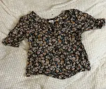 Medium Cotton Floral Button Up Blouse