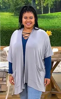 NWOT Susan Graver weekend jersey knit relaxed‎ cardigan size XL