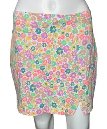 Wild Fable Skirt‎ Womens 8 Pastel Floral Print Flowers Straight Mod Retro Mini