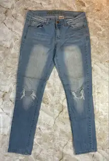 V.I.P Jeans Womens Distressed Light Wash Skinny‎ Jeans Size 7 8