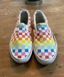 Vans  Slip on Sneakers Rainbow Checked W8 M6.5