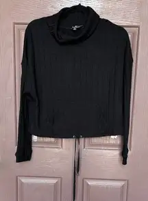 Lulu's Elegant Black Cowl Neck Sweater