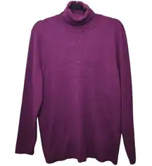 Chico's Turtleneck Sweater Top Womens 3 X-Large Purple Long Sleeve Ribbed Knit