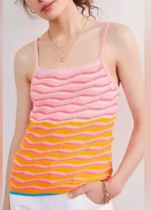 NWT Maeve Anthropologie Sunrise Crochet Knit Tank Pink Size XS