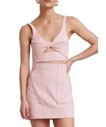 Bec & Bridge  Bonnie Cut-Out Crop Top in Peony Pink 6 Womens Cropped Tank